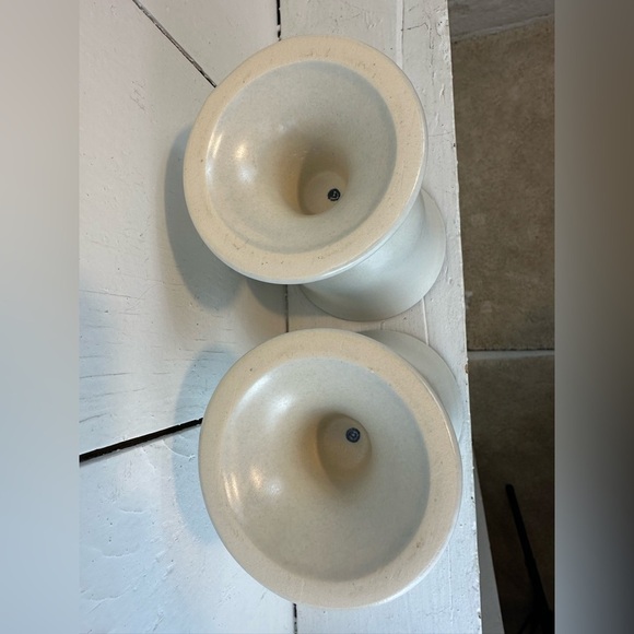 Pfaltzgraff Yorktowne Chalice Goblets Set 2 Vintage Stoneware Blue Cottagecore - Picture 7 of 10